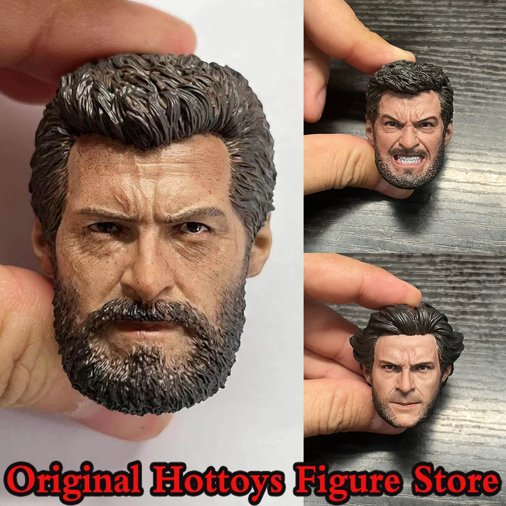 

4 Style 1/6 Scale Male Soldier Head Sculpture Wolverine Super Hero Head Carving For 12-inches Action Figure Model Doll Toys