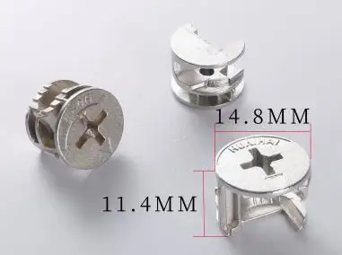 

10 set 3In1 Dual Head Rod Connector Iron Furniture Panel Fitting Adjustable Cam Lock For Cabinet Wardrobe Drawer Assembly