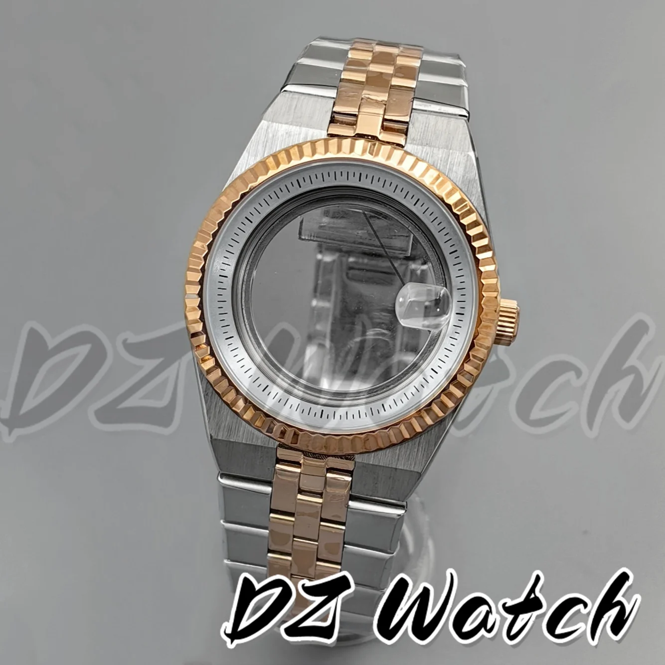 High Quality 36MM 40MM Two Tone Rose Gold Land-Dweller Watch Case Strap For NH35 NH36 Movement Steel Diver Men's Watch Box Parts