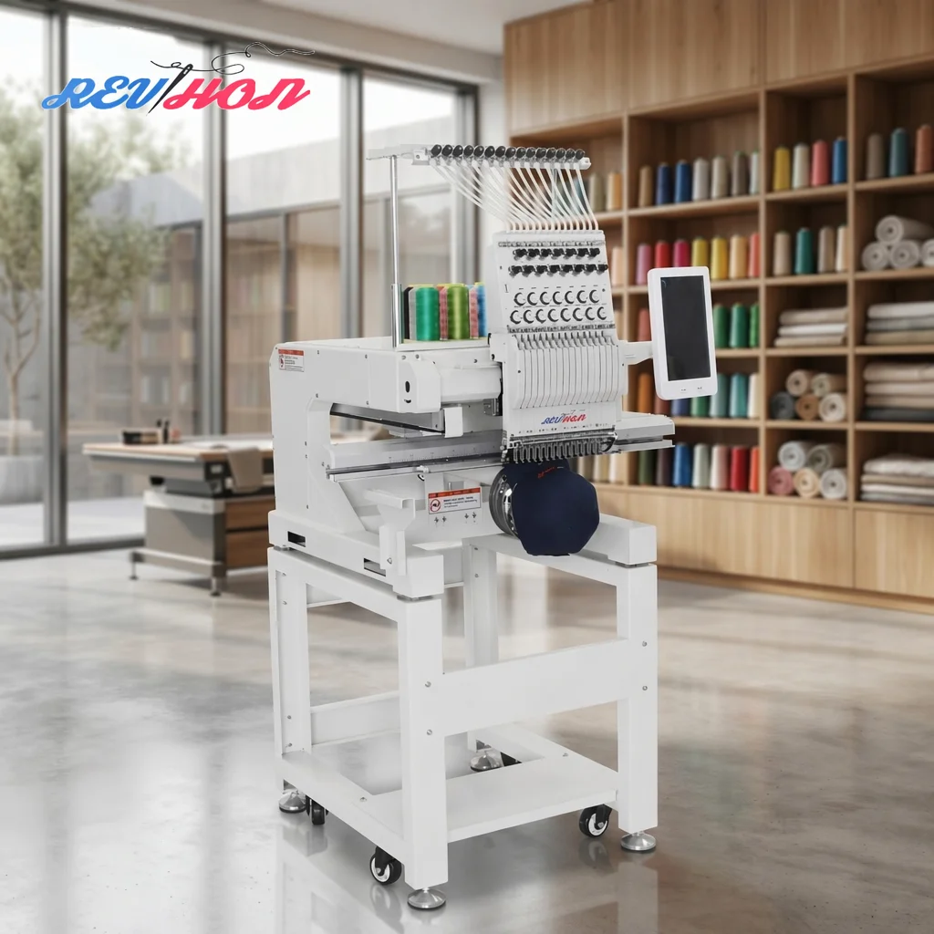 Chinese Factory REVHON Multi Function T-shirt Cap Professional Computerized Embroidery Machine One Head
