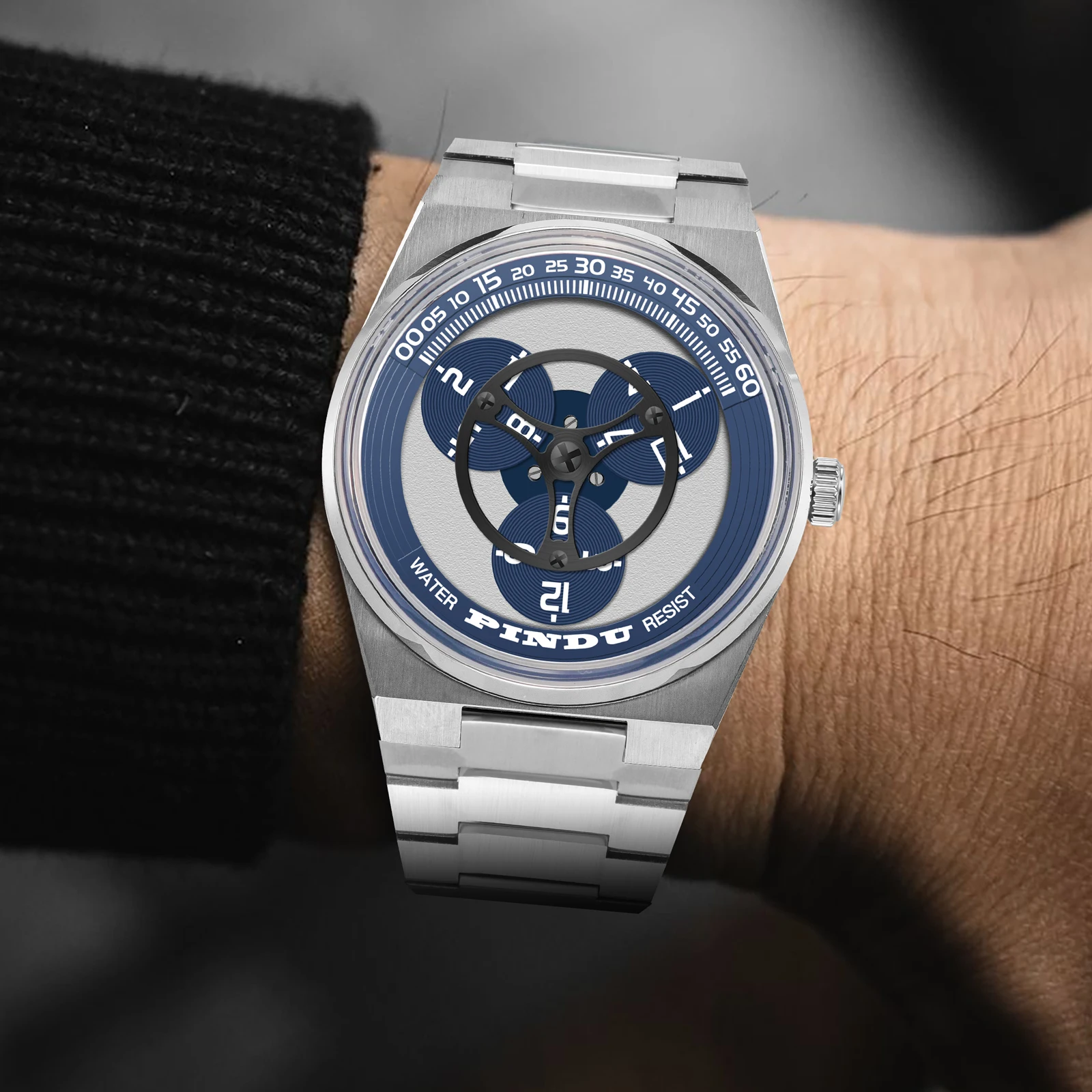 PINDU Design New Stainless Steel Mechanical Watch Men Sapphire Mirror Miyota 8215 Movement Waterproof Automatic Watch TOP-Luxury