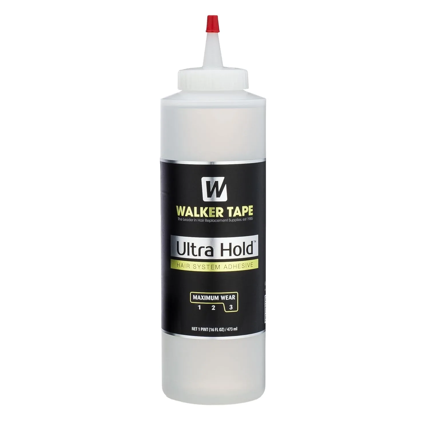 Walker Tape Ultra Hold Brush-On Adhesive 3.4 Oz, Waterproof Clear-Drying Wig Glue for Lace Systems and Tape in Hair Extensions