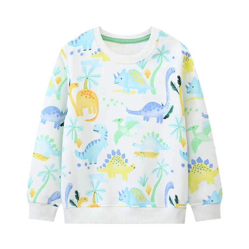 

2-7t Cotton Spring and Autumn Tops Children's Clothing Kids Clothes Boys Hoodies Cartoon Dinosaurs Sweatshirt