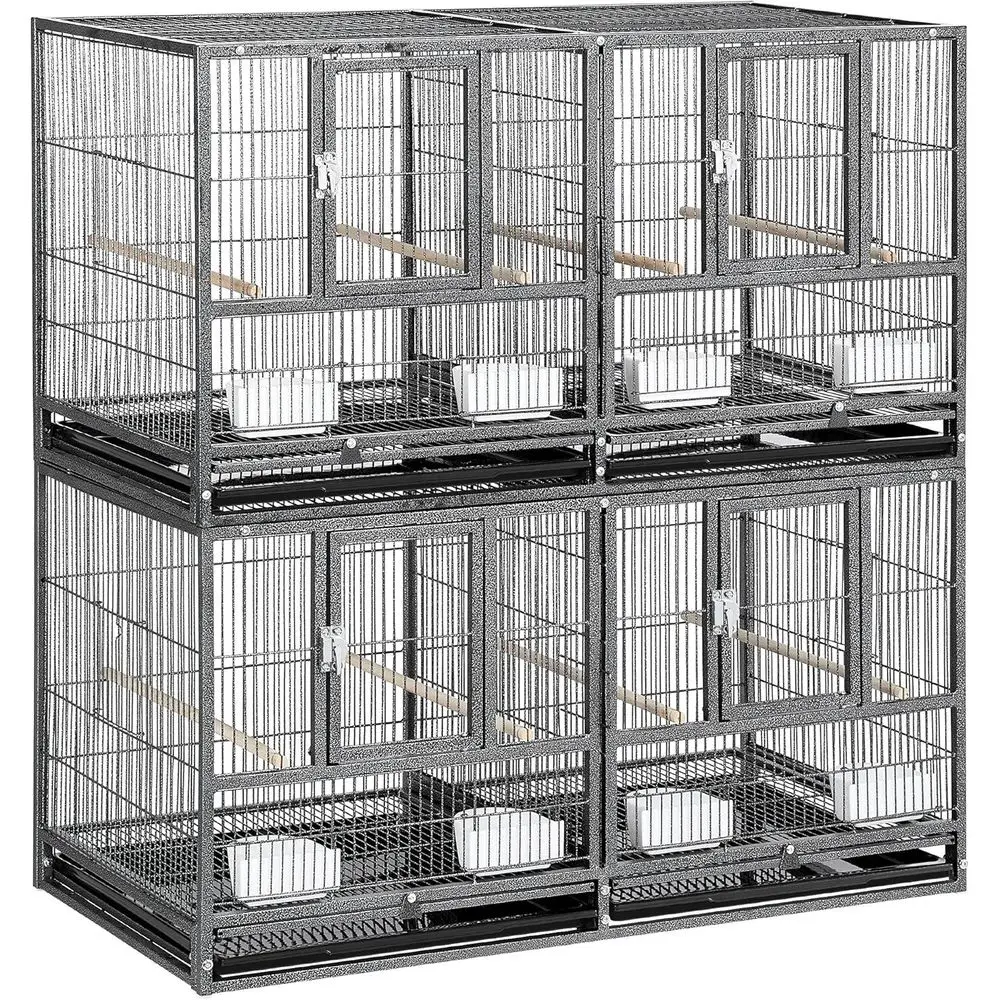 

Divided Breeder Bird Cage for Small Parrots, Parakeets, Canaries, Cockatiels, Lovebirds, Finches, Budgies, Quaker, Black