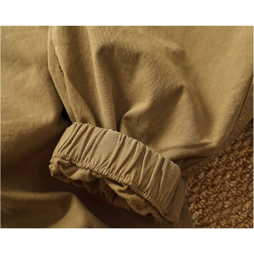 ملابس سميكة من القطن المنسوج المطاطي للرجال مع جيوب متعددة وطماق فضفاضة #5