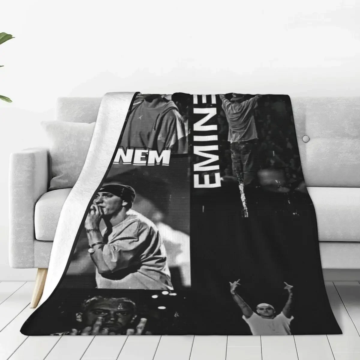 

Eminem Pop Rapper Baby Blankets Sofa Cover Flannel Printed Portable Soft Throw Blanket for Sofa Travel Plush Thin Quilt