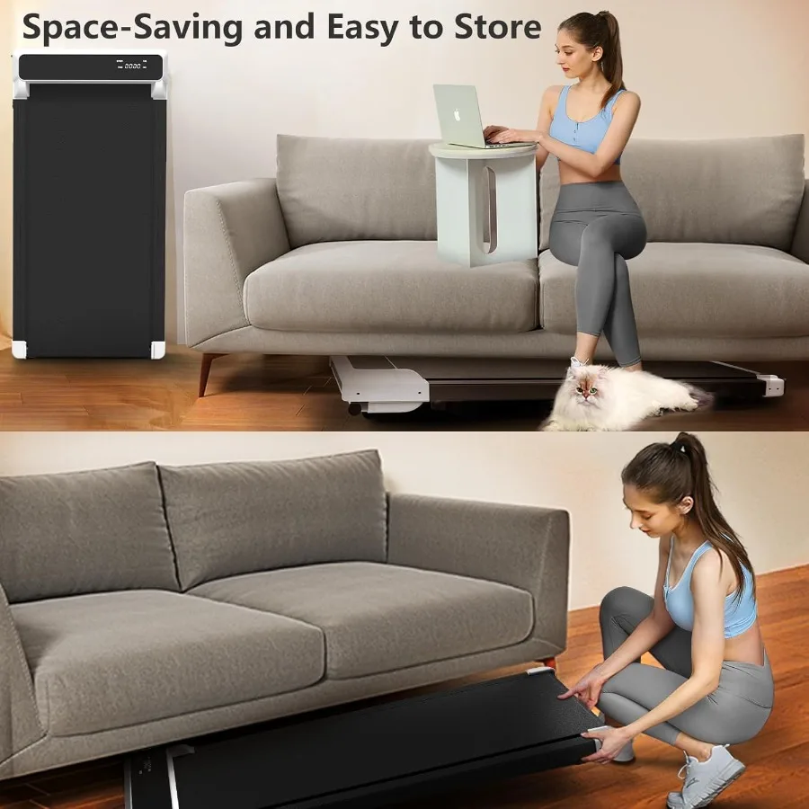 Walking Pad 2 in 1 for Walking and Jogging Under Desk Treadmill for Home Office with Remote Control Portable Walking Pad Treadm