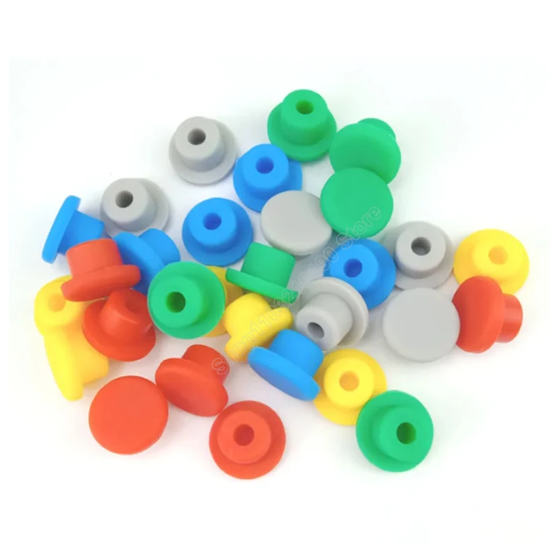 Rubber Hole Plugs High Temperature Round Silicone Seal Stopper Blanking End Cap Cover Red Green Blue Grey Yellow 13 14 15-48.5mm