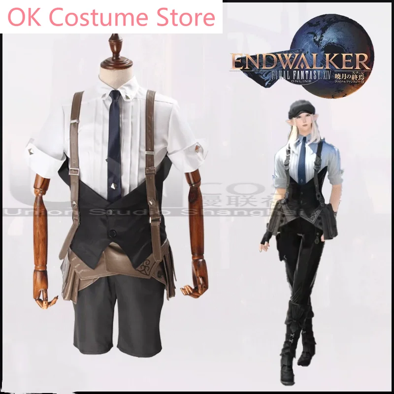 Ff14 Craftsman Work Shirts Men Cosplay Costume Cos Game Anime Party Uniform Hallowen Play Role Clothes Clothing New Full