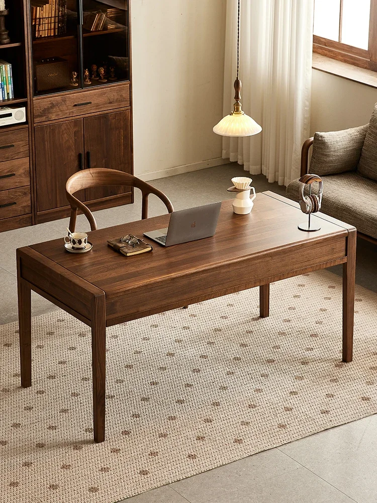 

A26 Североамериканский стол из черного ореха, простой письменный стол в скандинавском стиле, рабочий стол из массива дерева