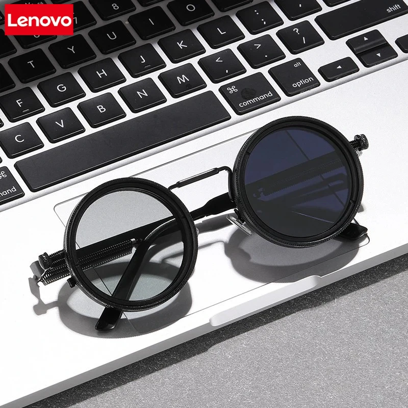 샤오미 메탈 라운드 펑크 ND9레벨 조절 가능한 디밍 선글라스 개성 여성 편광 UV400 패션 남성 야외 선글라스