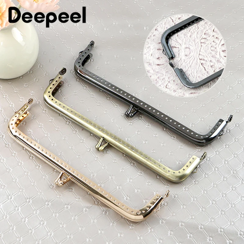 1/2/10Pcs 18cm Square Metal Purse Frame Kiss Clasp Bags Handle Wallet Sewing Brackets for Women Handbag DIY Bag Accessories