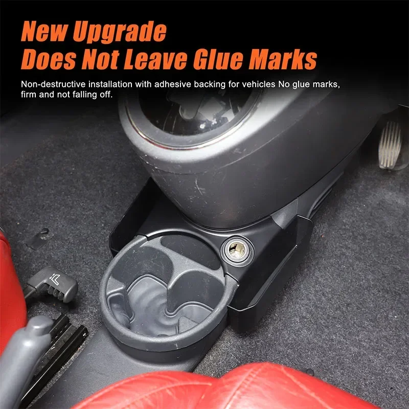 

Для Fiat 500 2007-2015: Черный многофункциональный органайзер для центральной консоли из ABS-пластика, подставка для телефона, ящик для хранения, аксессуары для модификации автомобиля