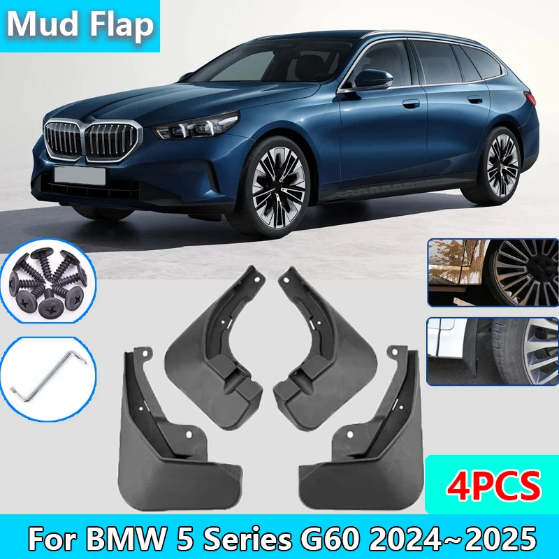 

For BMW 5 Series G60 520i M 2024 2025 Car Mudguard Mud Guard Fender Splash Front Rear Wheels Mud Flap MudFlaps Auto Accessories