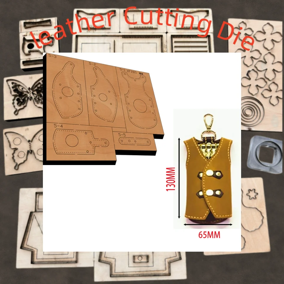 Leather Work Vest - Cetakan Kayu untuk Tas Kunci, Template