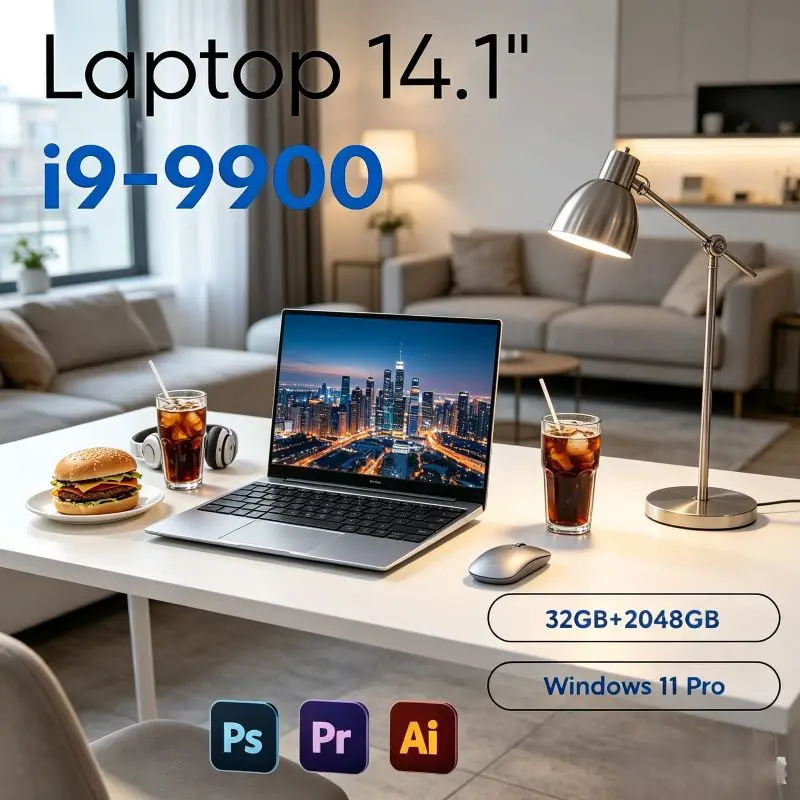 

Abundant Storage Setup 2026 New 14.1 Inch Laptop Intel I9-9900 Windows11, 32GB DDR4 2TB SSD Meets Various Home and Commercial Of