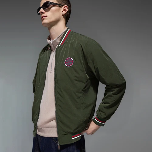 CHCH-Chaqueta informal para hombre, abrigo clásico con diseño de insignia de calle americana, moda de otoño, chaqueta fina versátil a prueba de viento para hombre