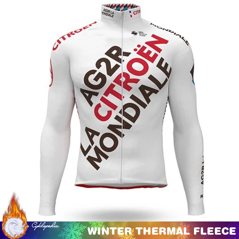 

Winter Cycling Jersey Men Thermal Fleece Clothes Man 2026 DECATHLON AG2R LA Clothing Men's Road Bikes Mens Jumper Bicycle Bike