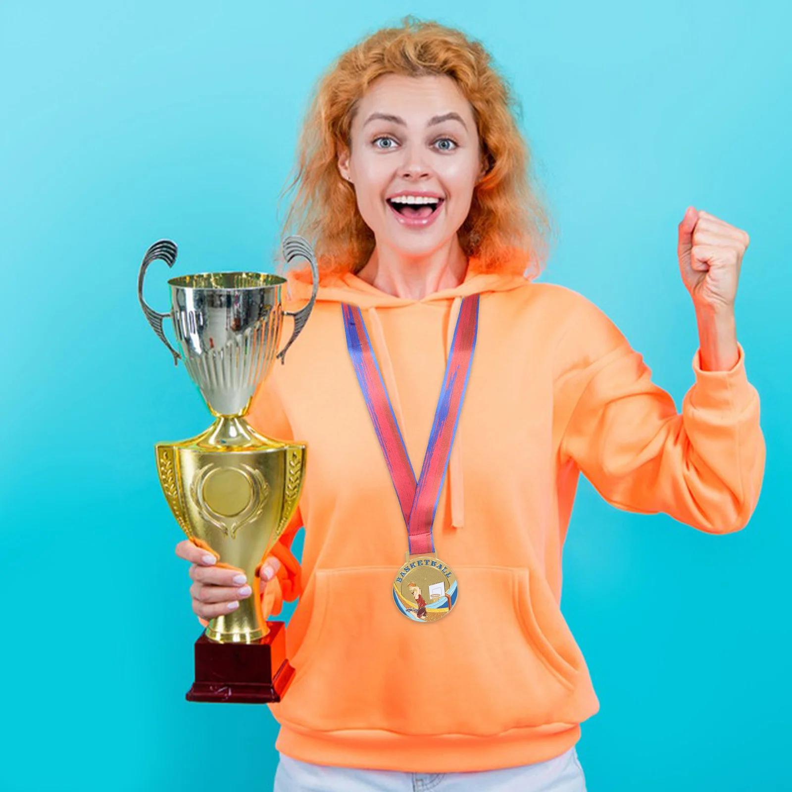 Medaglie da basket dorate in metallo per bambini, tornei sportivi, modelli trasparenti, elementi Dunking, valore commemorativo a lungo termine