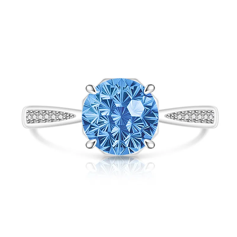925 Sterling Silber Romantischer Millennium Cut Hochkarätiger Diamant Damen Eleganter Schlichter Ehering Liebhaber-Schmuck – Detail 18