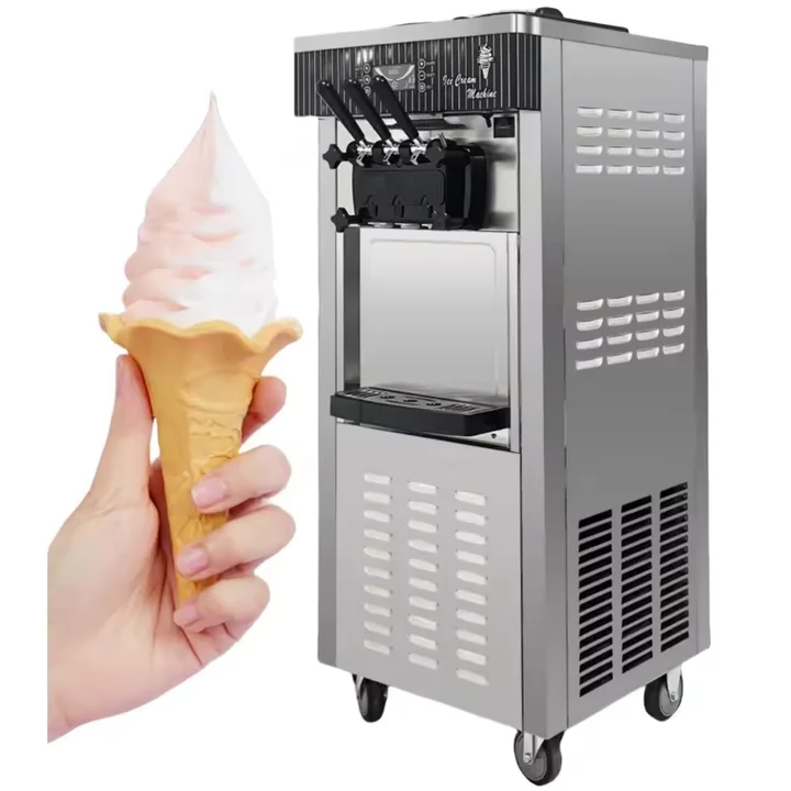 New Double Compressor Pre-Cooling Function Air Pump Milk Water  Ice Cream Maker Flavor Soft Serve Ice Cream Machine