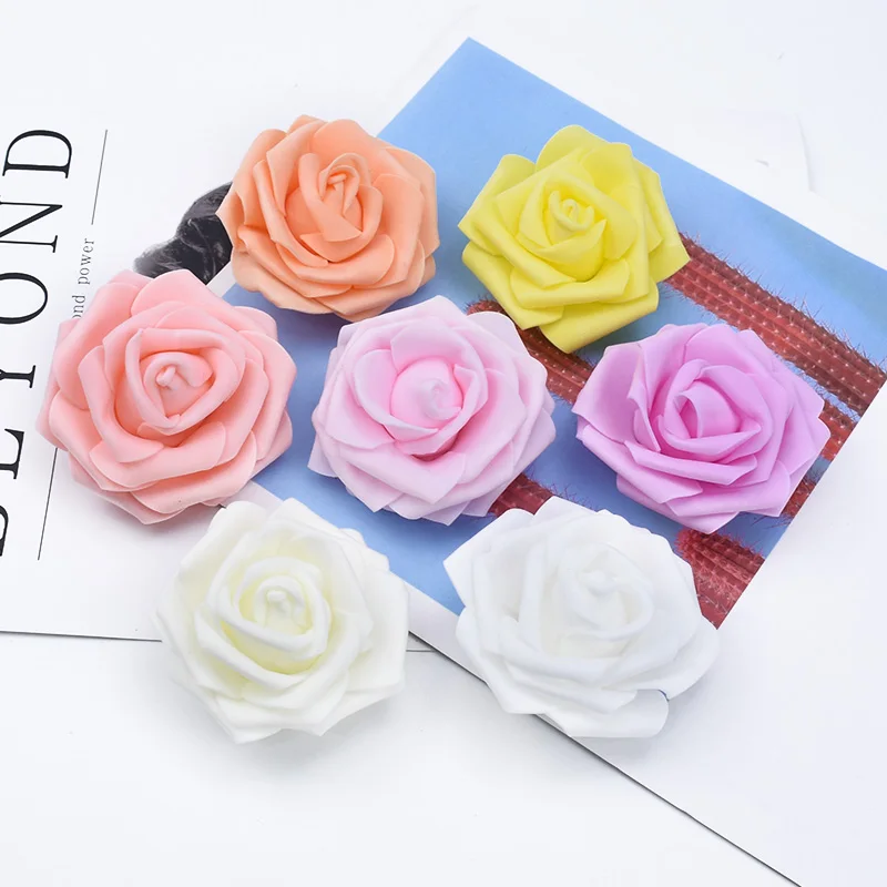 30/50 Stück Künstliche Blumen 7CM Schaumstoff Teddybär-Rosen DIY Valentinstag Geschenke Hochzeit Heim Raumdekoration Brautaccessoires – Detail 1