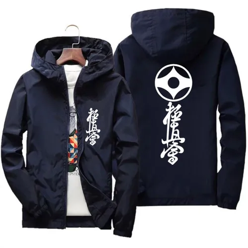 Imagen 2 del producto Chaqueta fina de kárate para hombre y niña, cortavientos de motocicleta con cremallera, abrigo Bomber de talla grande, ropa de calle Kyokushin
