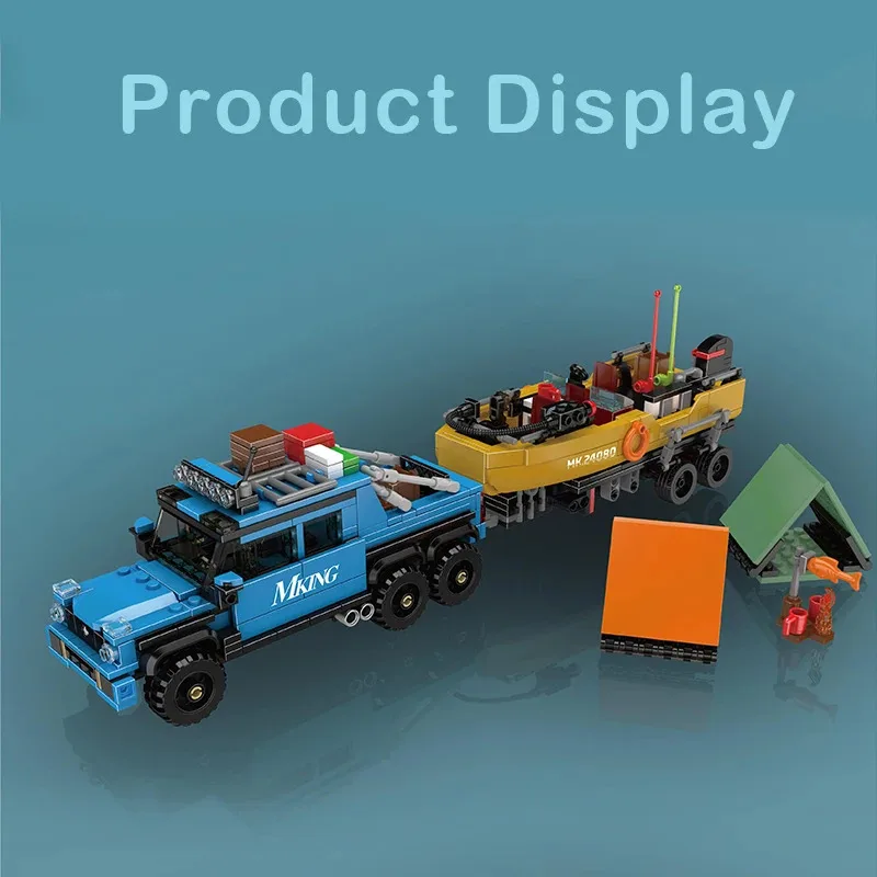 Molde rei novo 872 pçs barco de pesca reboque modelo blocos de construção kit montado brinquedos ornamentos presente aniversário do miúdo 24080