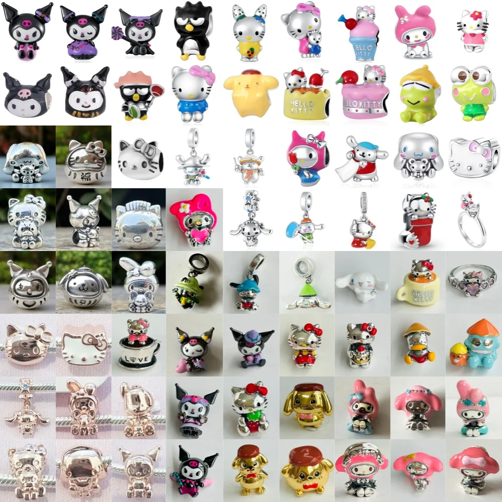 New Cartoon Cute 925 Silver, Cat, Frog, Chicken Bead Pendant