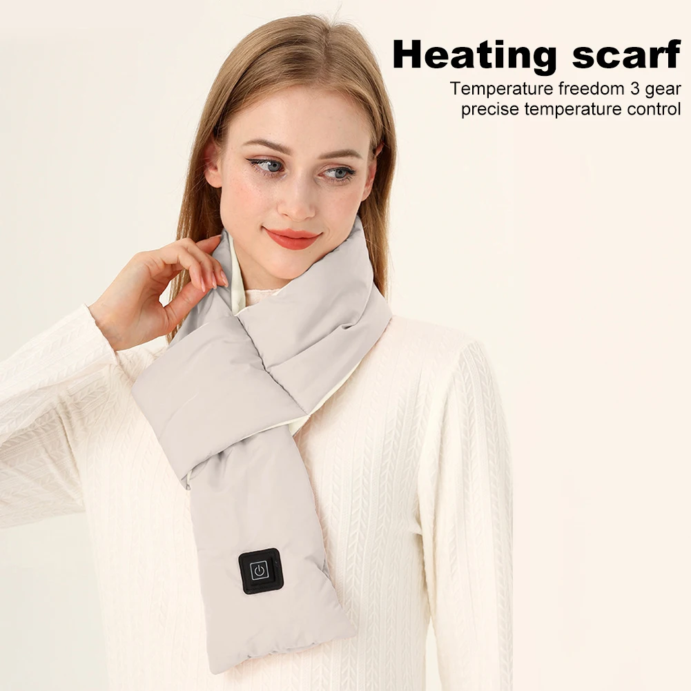 Electric USB Heated Scarf Neck Heating Pad 3 Temperature Adjustable Heated Neck Warmer Heating Neck Wrap for Outdoor Travel