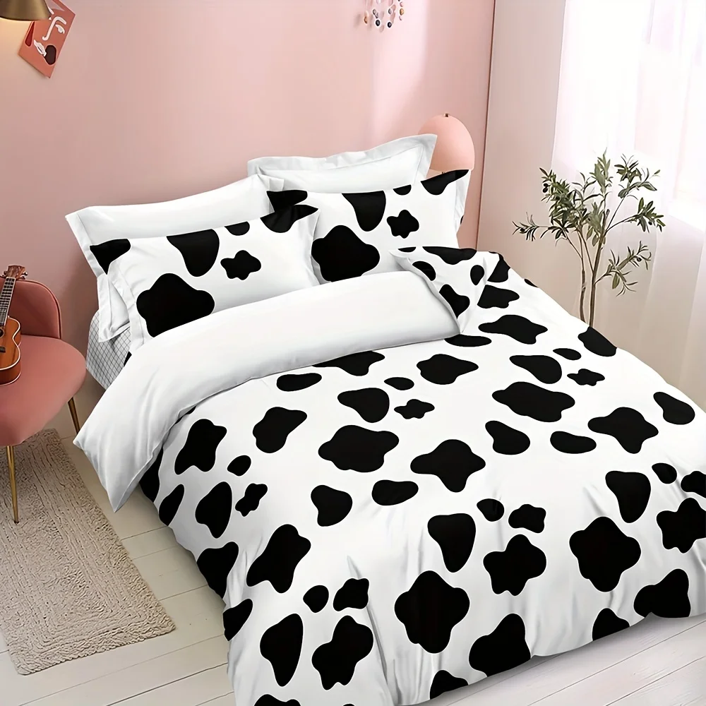 

Soft And Cozy Cow Texture Duvet Cover Set For Bedroom And Guest Room Includes 1 Duvet Cover And 2 Pillowcases