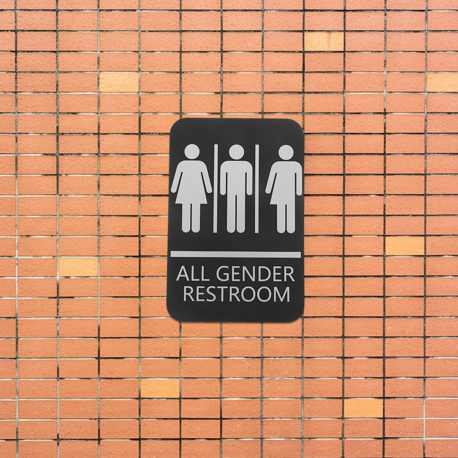Unisex Restroom Sign Blind Braille Identifier Public Toilet Directional Guide Abs Material Easy Install For Malls