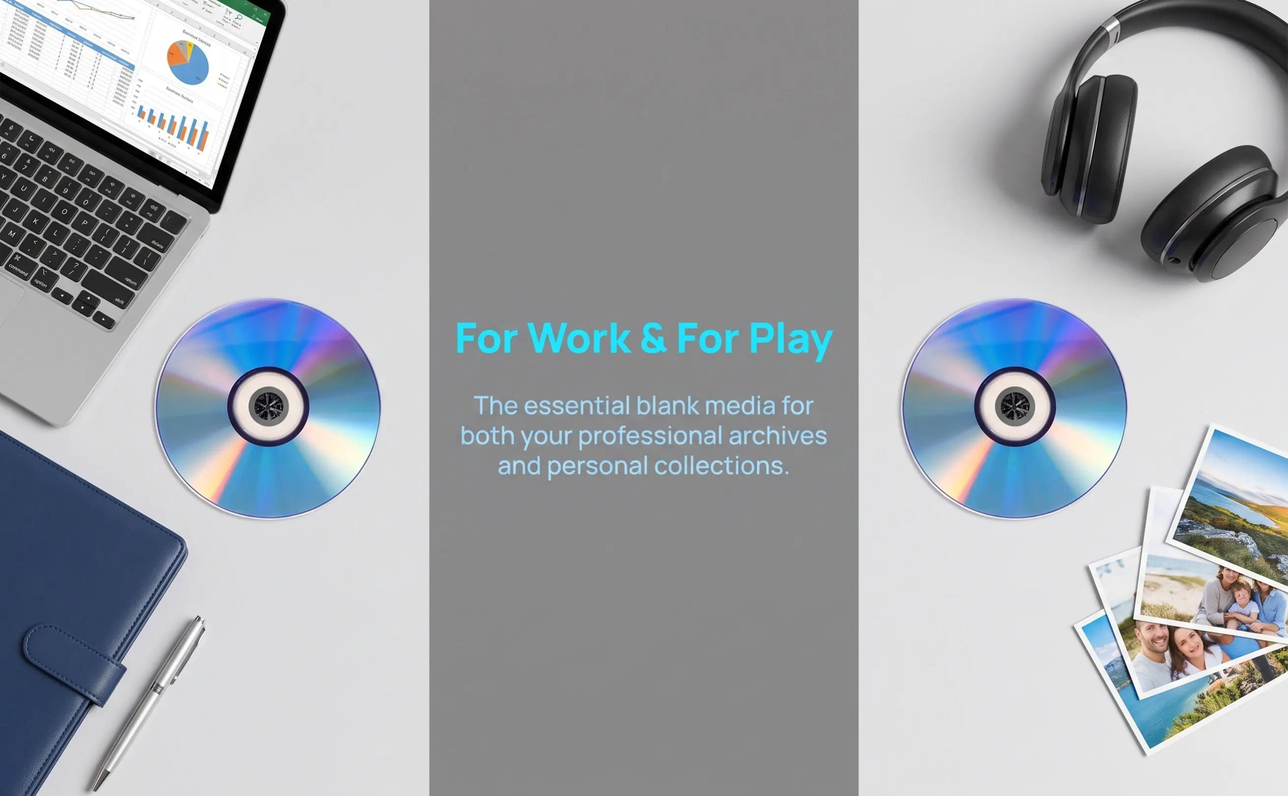 2Sets Blank Discs Versatile Writable Media for Audio Video Data Recording Long Term Storage Reliable Playback Compatible