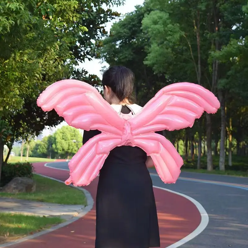 Inflatable ของเล่นปีกผีเสื้อกระเป๋าเป้เด็กผู้หญิงบอลลูน Angel Wing ของตกแต่งปาร์ตี้วันเกิดชุดเดรสสำหรับเด็กผู้หญิงเด็กน้อย Up บอลลูนเด็กวัน