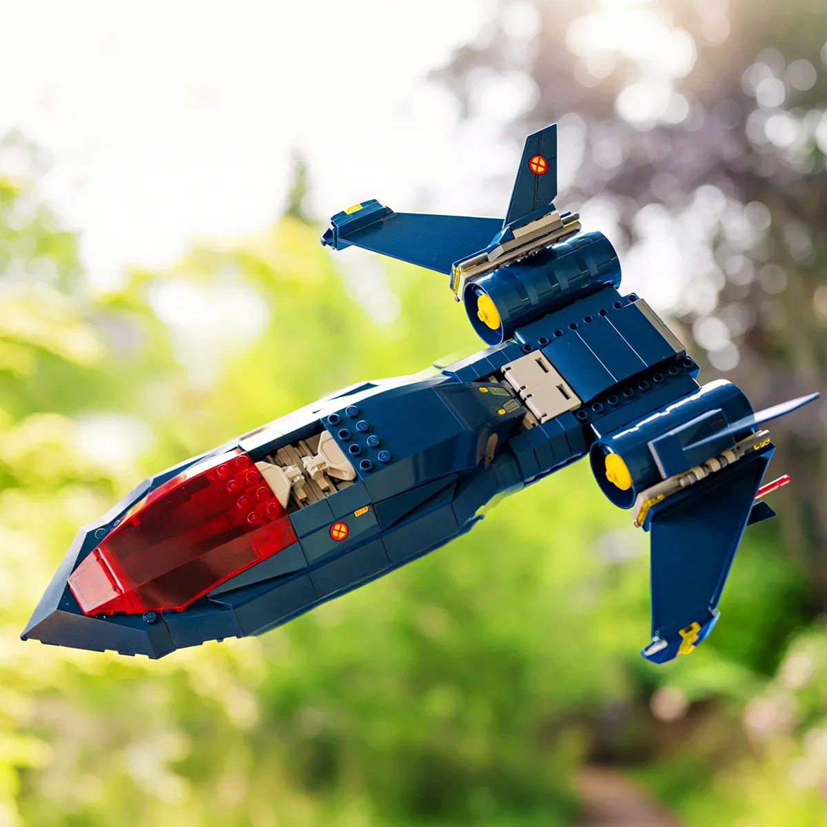 أبطال طائرات المعركة الأبطال الخارقين X-JET 97 Blackbird Airforce SR-71 طائرة سفينة الفضاء نموذج بنة الطوب لعبة هدية #3