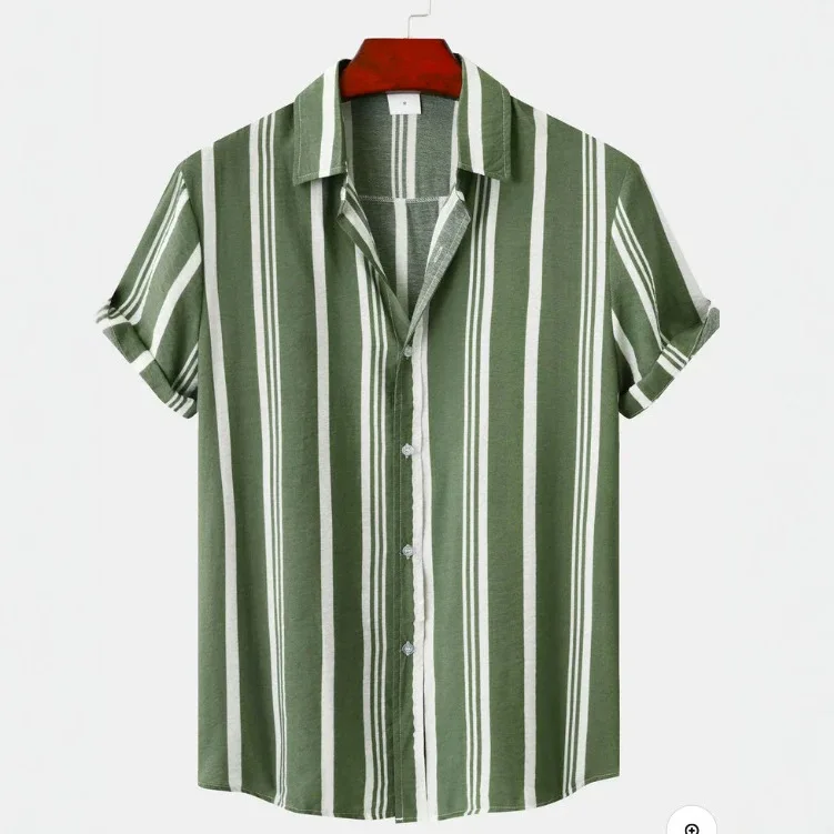 Geometric 3D Print Men's Shirt, Summer Hawaiian Thin Short-Sleeve Shirt, Vacation Travel Casual Quick-Drying Beach Shirt