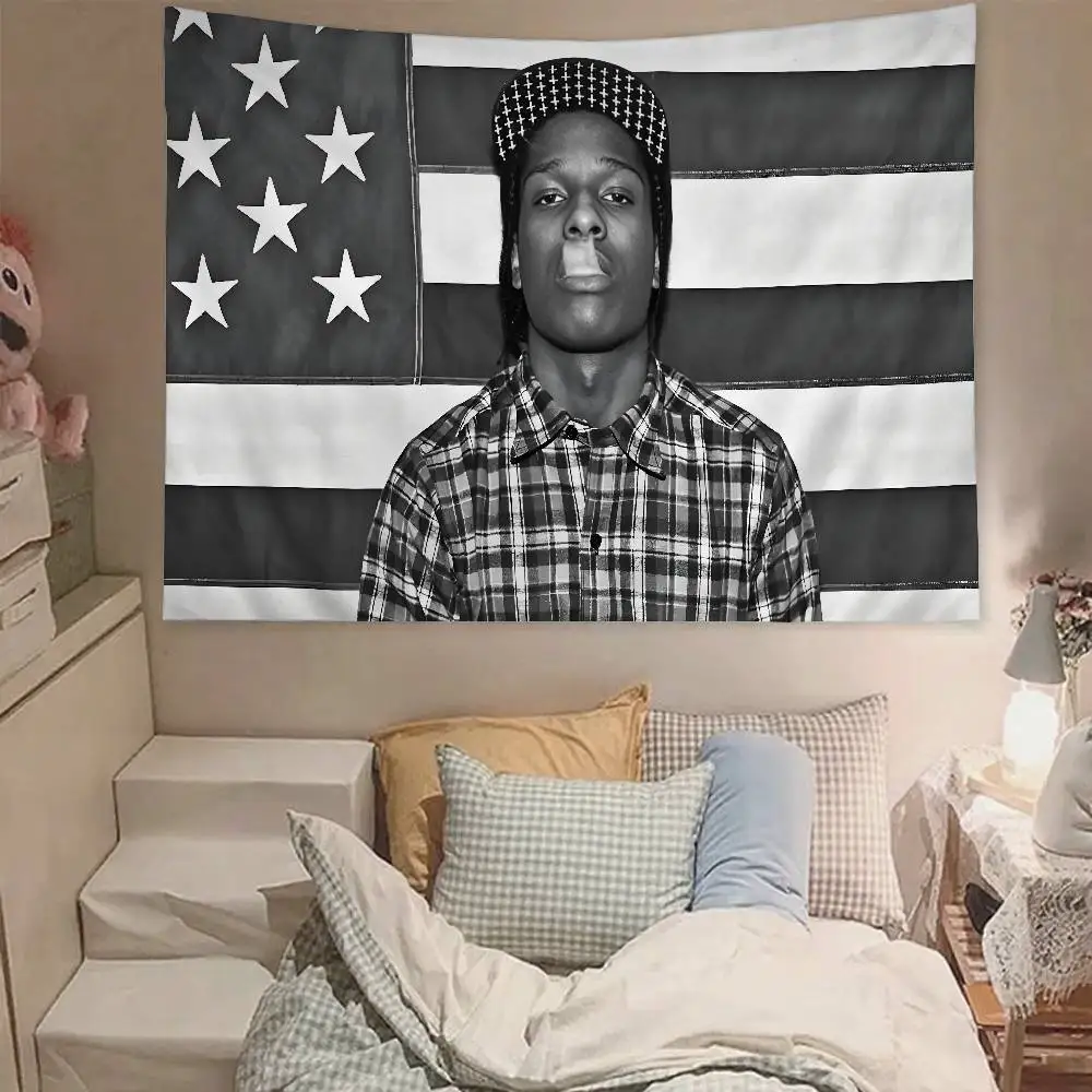 A-A$AP Rocky A-ASAP American Tapestry Wall Hanging Tapestry Art Deco Blanket Curtain Hanging At Home Bedroom Living Room Decor