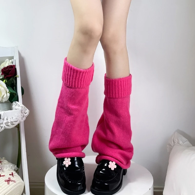 367C Adjustable Flared Leg Warmer Comfort Thermal Acrylic Knitting For Sports Casual Wear