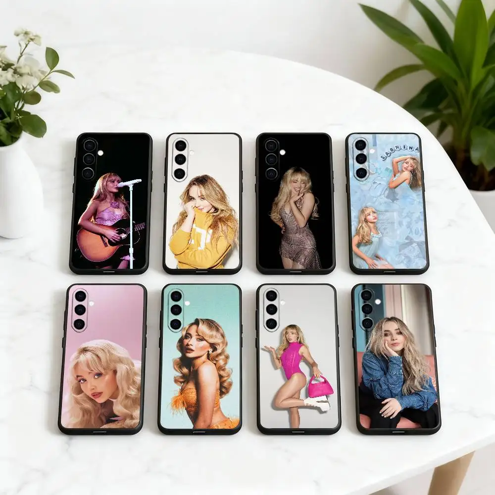 

US Singer S-Sabrina C-Carpenter-SC Phone Case Black Silicone Soft For Samsung Galaxy A73,A72,A71,A70,A53,A52,A51
