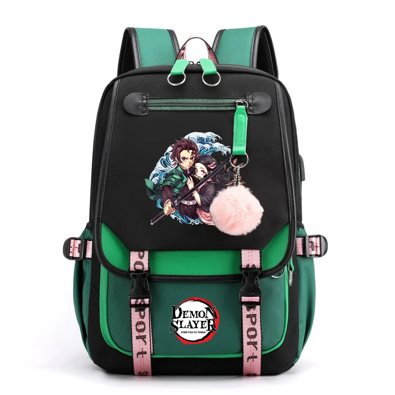 Mochila Harajuku de Anime, nueva mochila fresca de calle a la moda para adolescentes, mochila USB de Anime, mochilas de gran capacidad