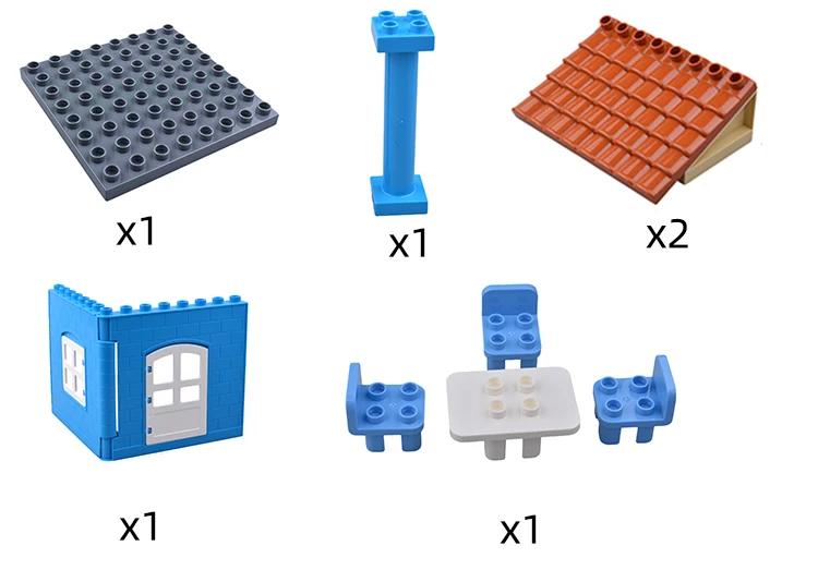 Große Bausteine, Hauszubehörteile, Dach, Fenster, Wandkonstruktion, Zusammenbau von Ziegeln, Lernspielzeug für Kinder, Geschenk – Detail 6