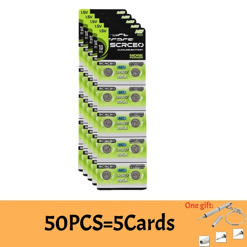 10-200PCS AG7 SR927SW 395 Knoopcelbatterij LR927 LR57 SR927W 399 395A Alkaline Batterijen voor Horloges Speelgoed Afstandsbediening