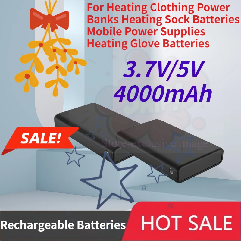 

3.7V/5V 4000mAh Battery for Heating Clothing Power Banks Heating Sock Batteries Mobile Power Supplies Heating Glove Batteries