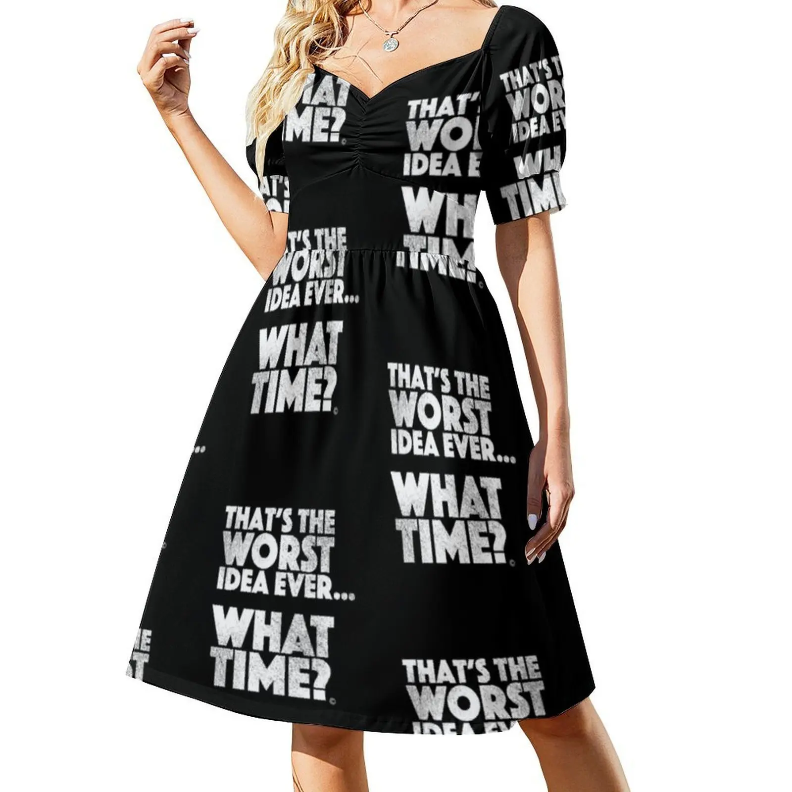 "أسوأ فكرة على الإطلاق" مضحك أفضل صديق تي شيرت المرأة الشارع الشهير فستان الحفلات العصرية طباعة نادي الملابس للإناث أفضل