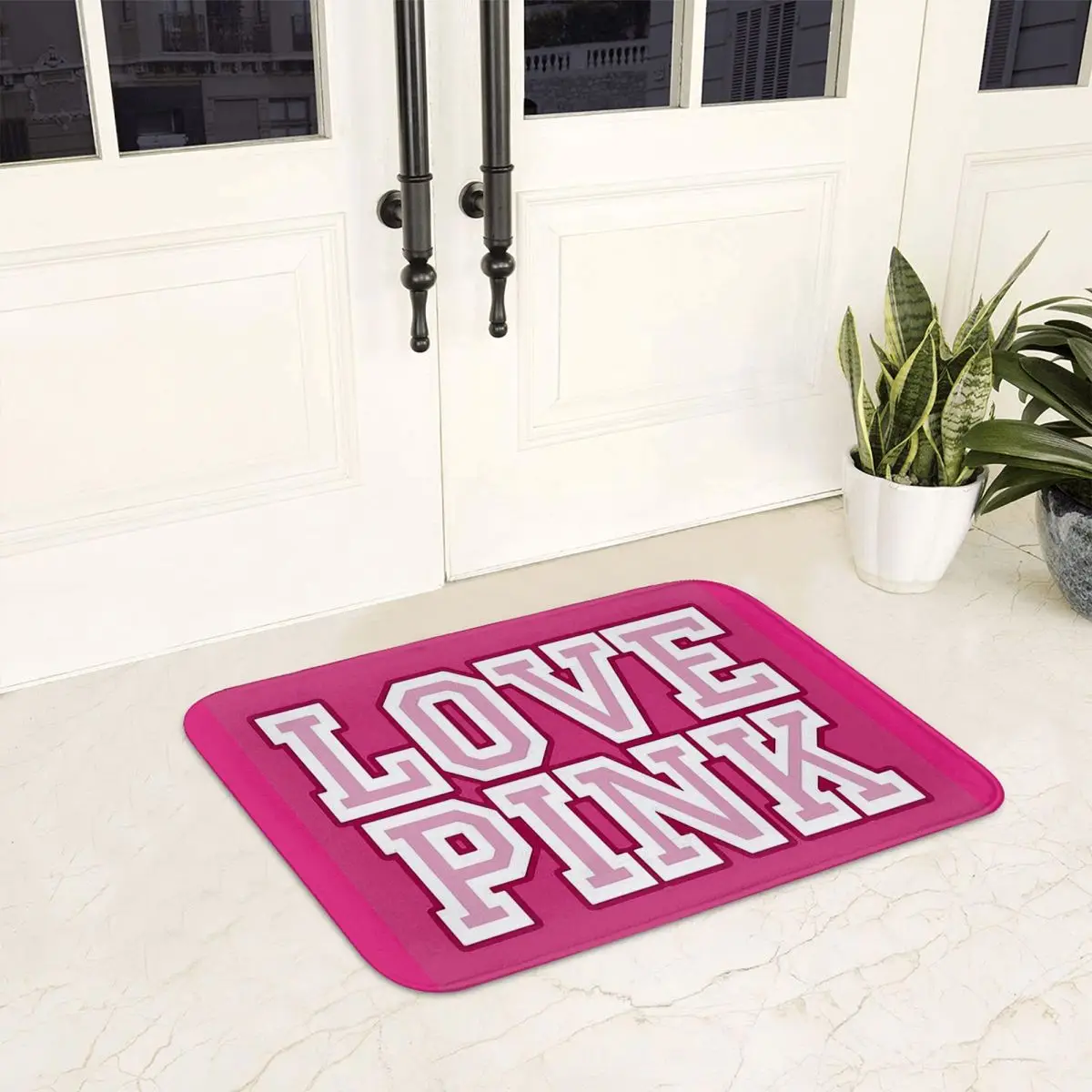 Love Pink  Anti-slip Doormat Floor Mat Sand Scraping Carpet Rug for Kitchen Entrance Home Bathroom Living room Footpad Mats