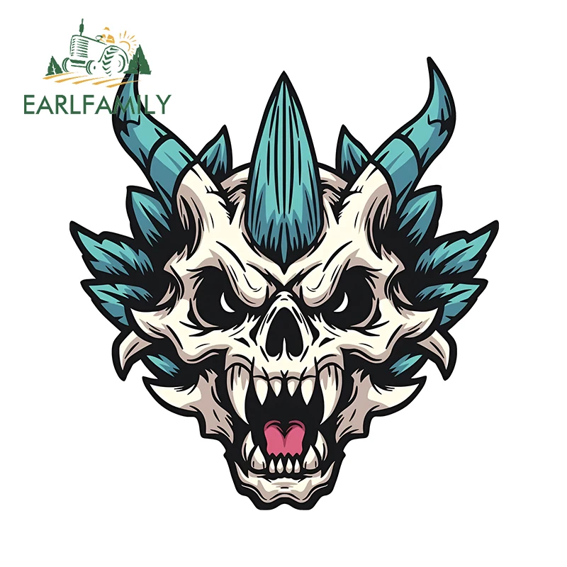 

EARLFAMILY Skull Monster Character Design Creative Car Sticker Attractive Car Accessories 3D Decal Practical Motorcycle Decor