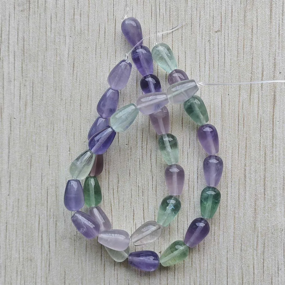 Natural Fluorite stone Fashion good quality heart drop beads for jewelry accessories making free shipping Wholesale 32pcs/lot