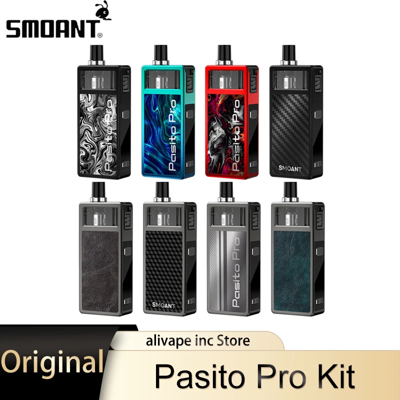 Original Smoant Pasito Pro Kit 4ml Pod Cartridge Fit S coil S-1 S-2 & 1500mAh VW Mod 50W Box Mod Electronic Cigarette Vaporizer