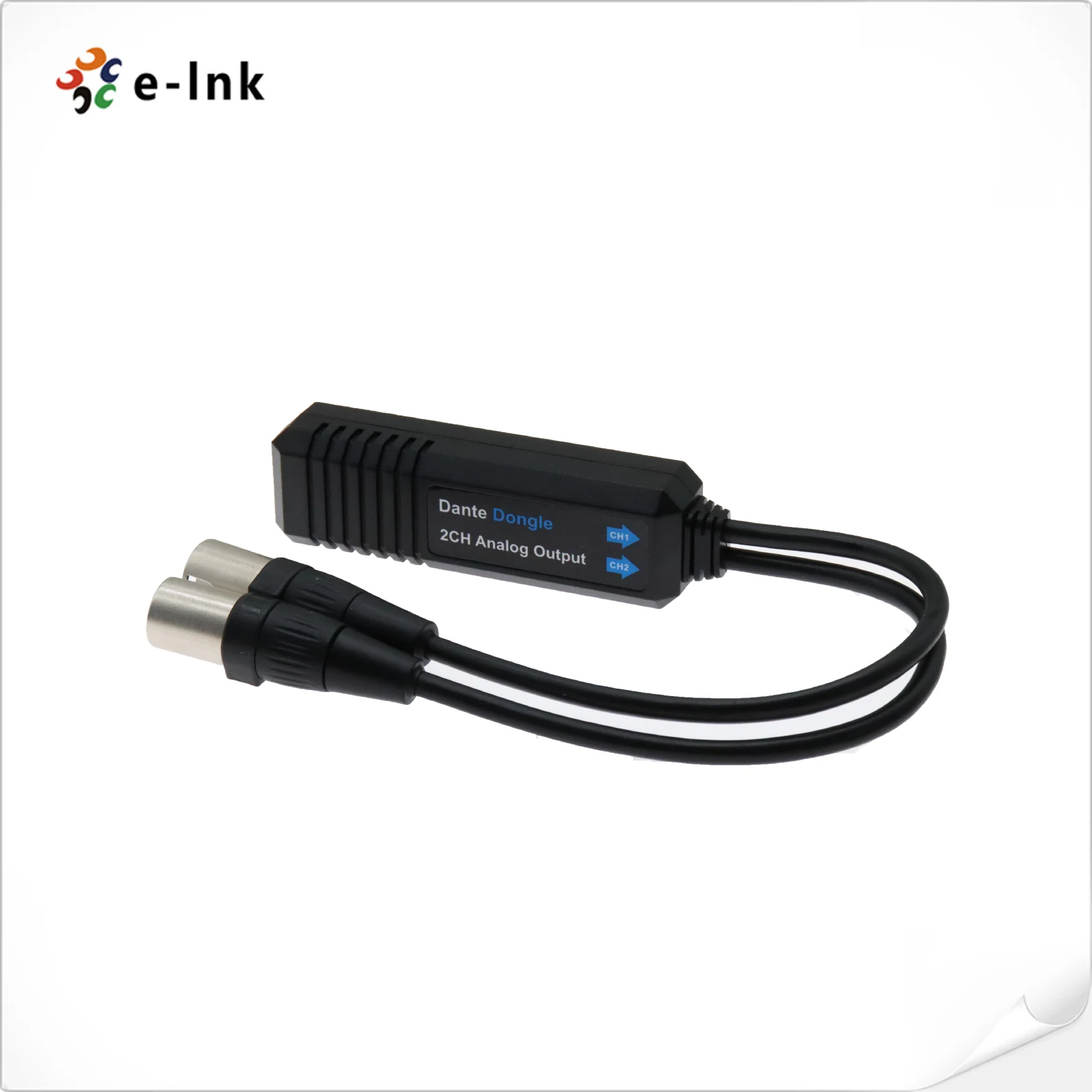 محول محول Dongle الناتج التناظري من دانتي ، 2CH