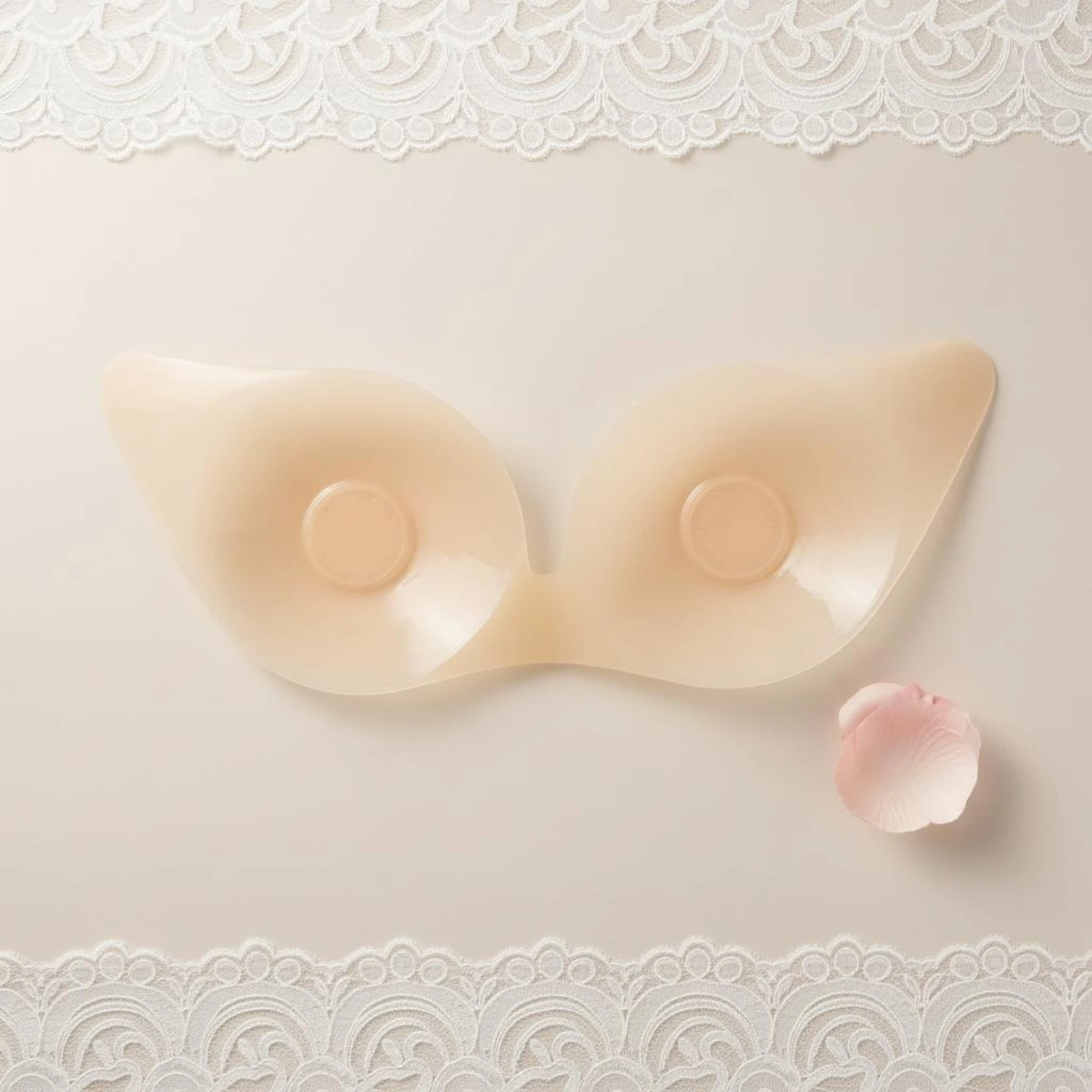 Winged Breast Pasties Silicone Self-Adhesive Pasties Strapless Breast Covers Beige Nipple Cover Seamless
